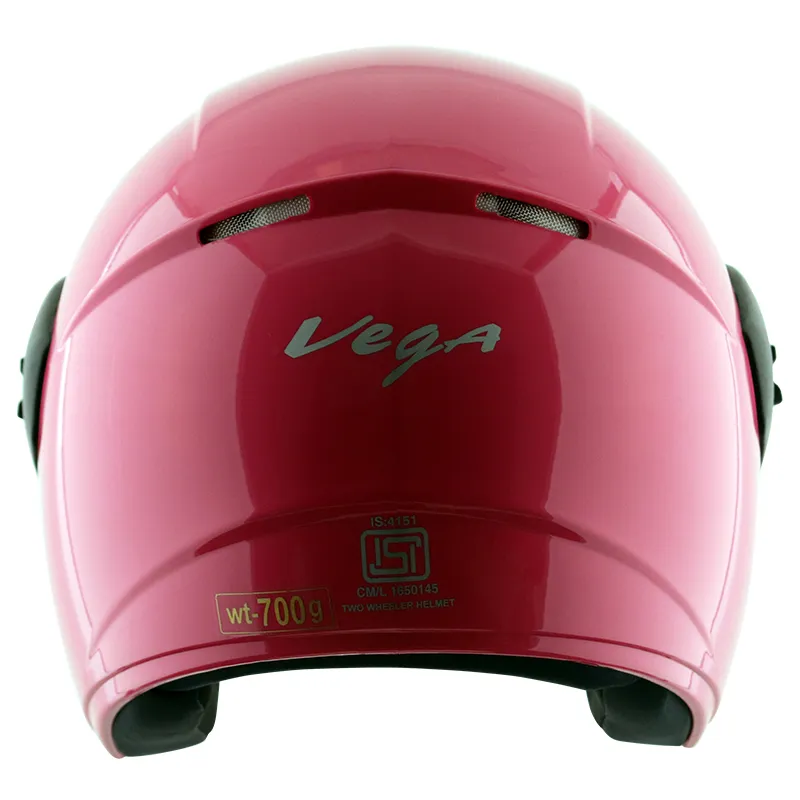 VEGA Buds Dx Without Peak Pink Half Face Helmet
