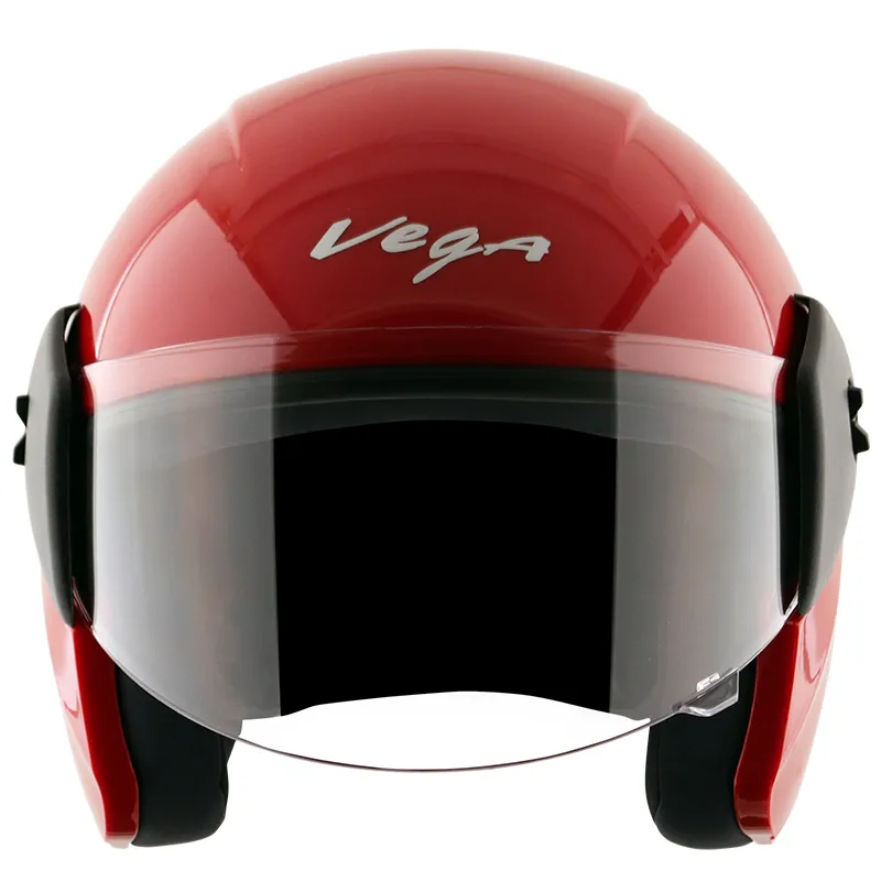VEGA Buds Dx Without Peak Red Half Face Helmet