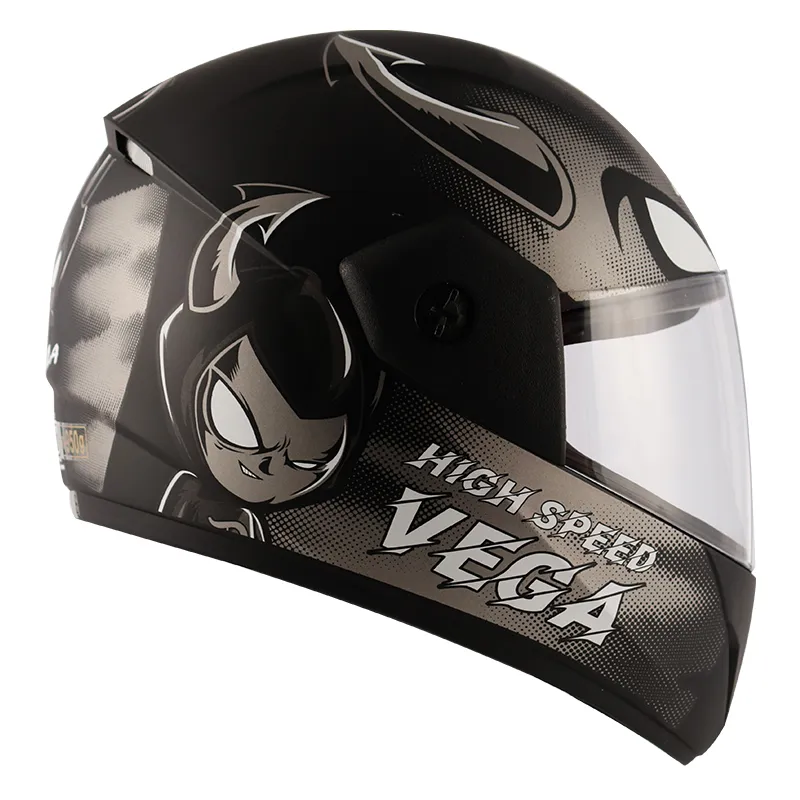 VEGA Cliff Devil Dull Black Grey Full Face Helmet