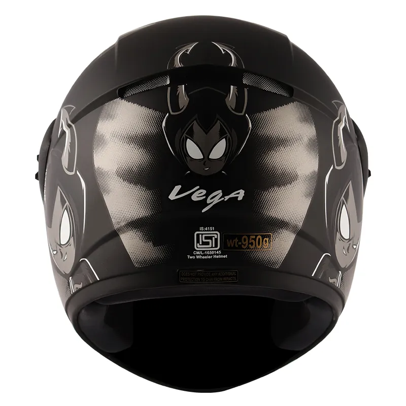 VEGA Cliff Devil Dull Black Grey Full Face Helmet