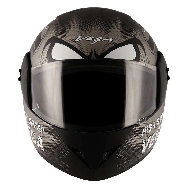 VEGA Cliff Devil Dull Black Grey Full Face Helmet