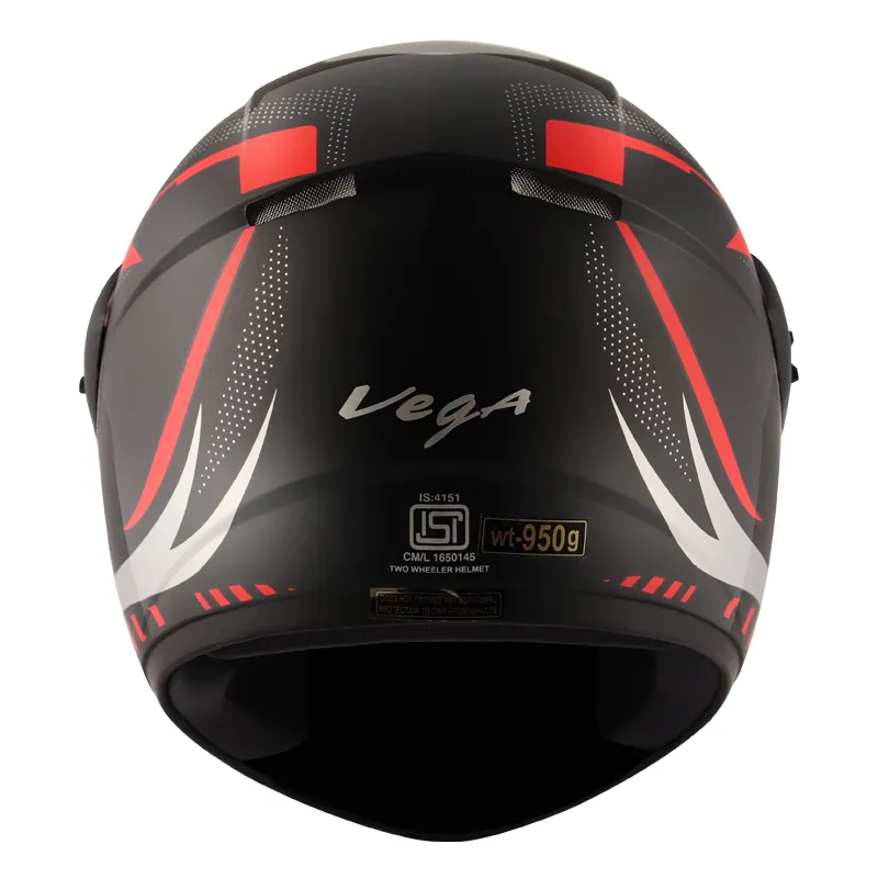 VEGA Cliff Styler Black Red Full Face Helmet