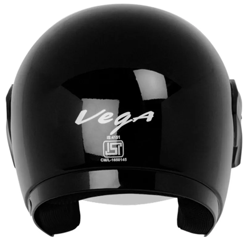 VEGA Cruiser Black Half Face Helmet
