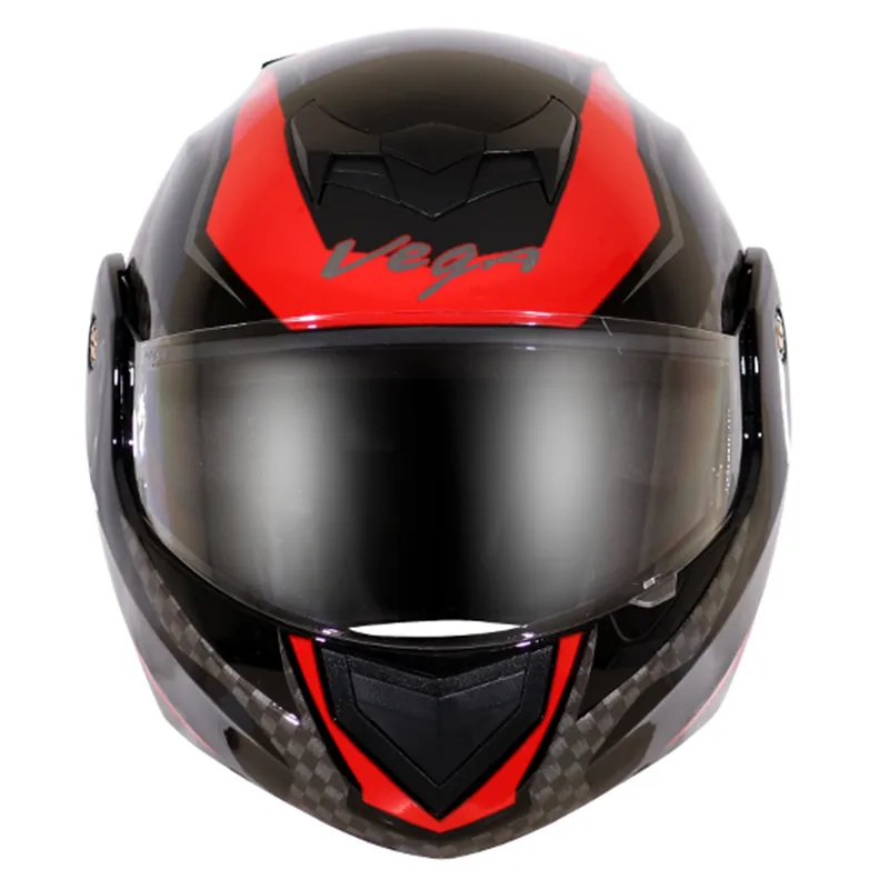 VEGA Crux Dx Checks Black Red Full Face Helmet
