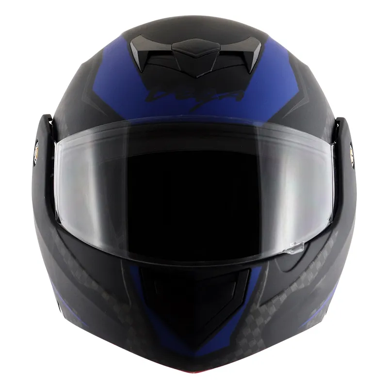 VEGA Crux Dx Checks Dull Black Blue Full Face Helmet
