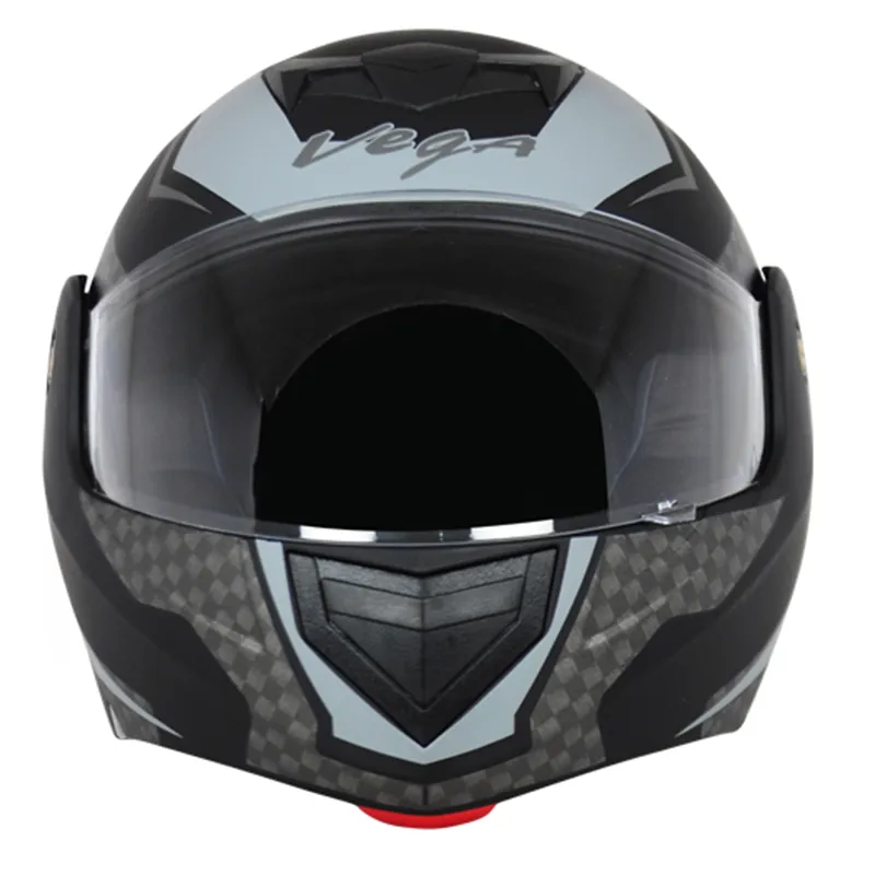 VEGA Crux Dx Checks Dull Black Silver Full Face Helmet