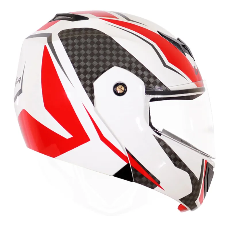 VEGA Crux Dx Checks White Red Full Face Helmet