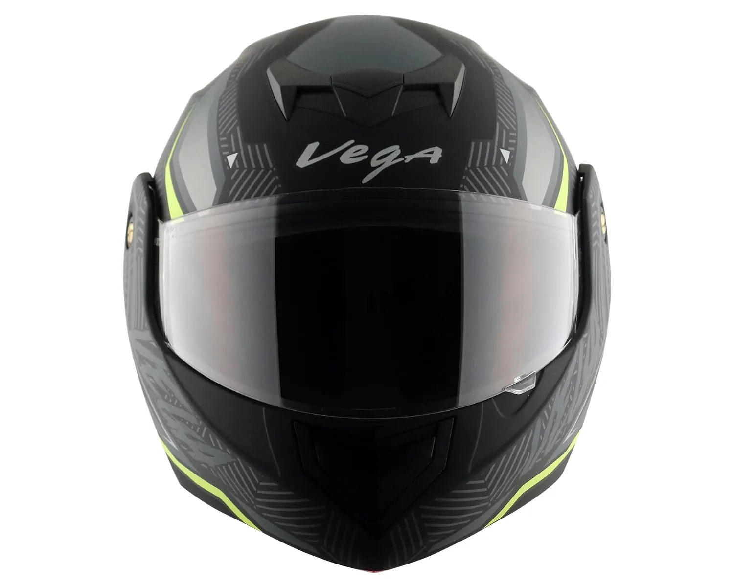 VEGA Crux Dx Energy Dull Black Neon Green Flip Up Helmet