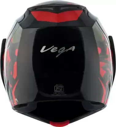VEGA Crux Dx Fighter Black Red Flip Up Helmet