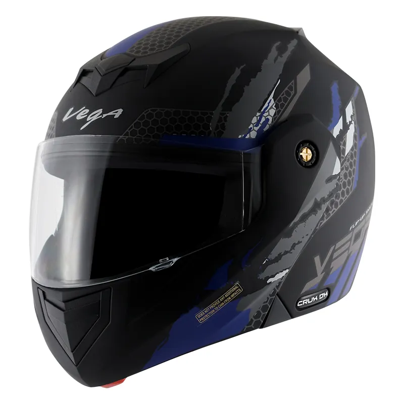 VEGA Crux Dx Flex Dull Black Blue Full Face Helmet