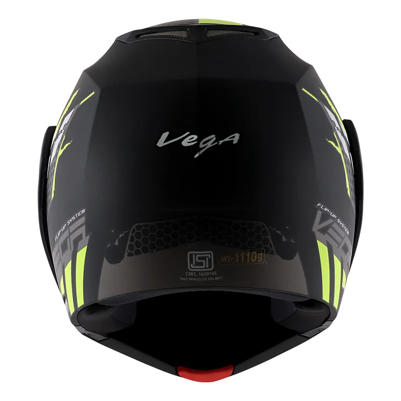 VEGA Crux Dx Flex Dull Black Neon Yellow Full Face Helmet
