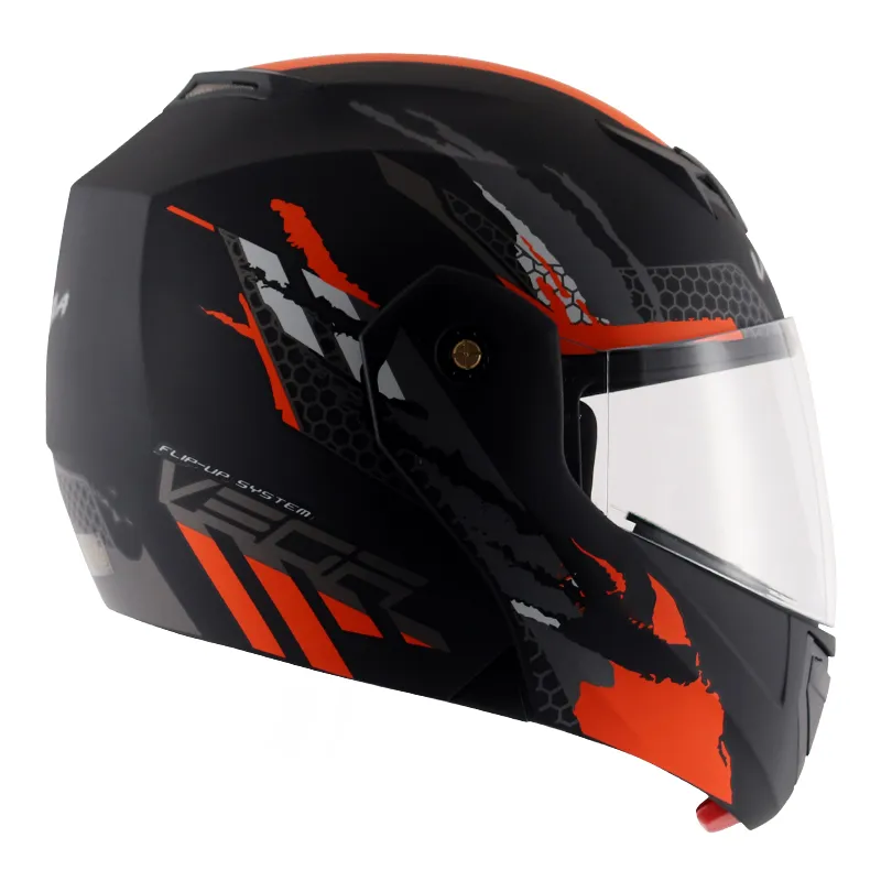 VEGA Crux Dx Flex Dull Black Orange Full Face Helmet