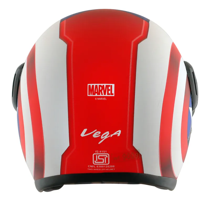 VEGA Jet Dx Marvel Captin America White Red Full Face Helmet