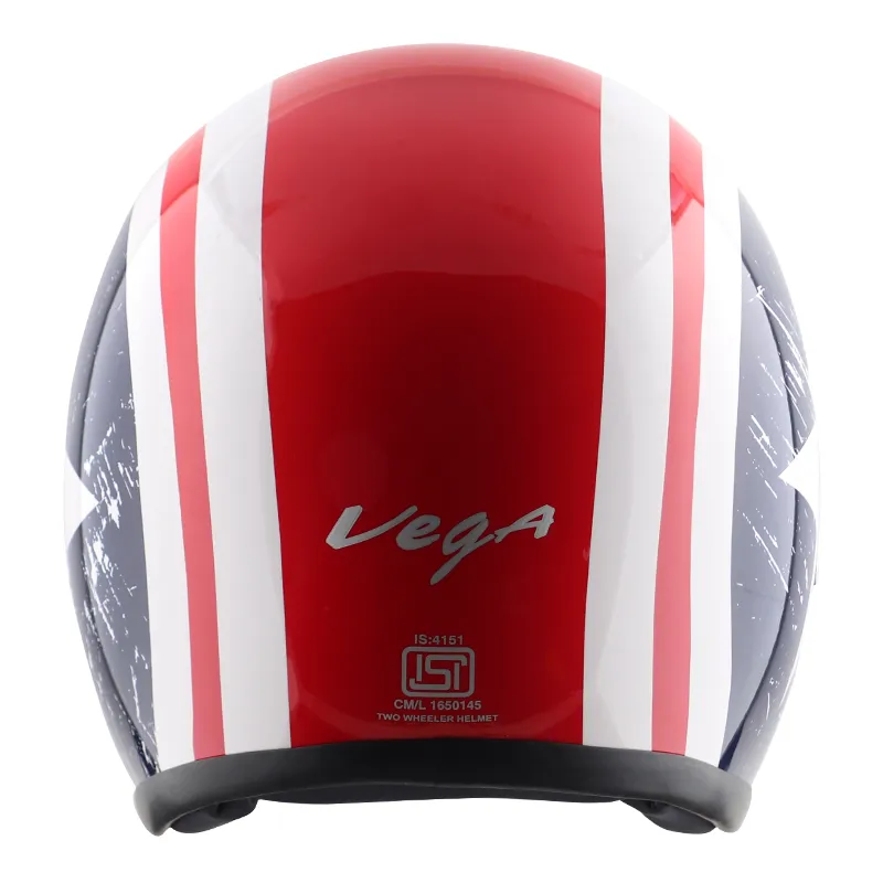 VEGA Jet Dx W Peak Captain Red Blue Half Face Helmet