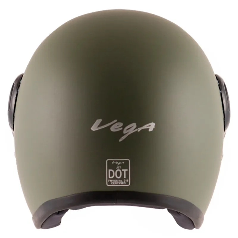 VEGA Jet Dull Army Green Half Face Helmet