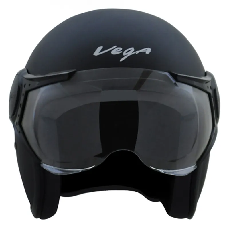 VEGA Jet Dull Black Half Face Helmet