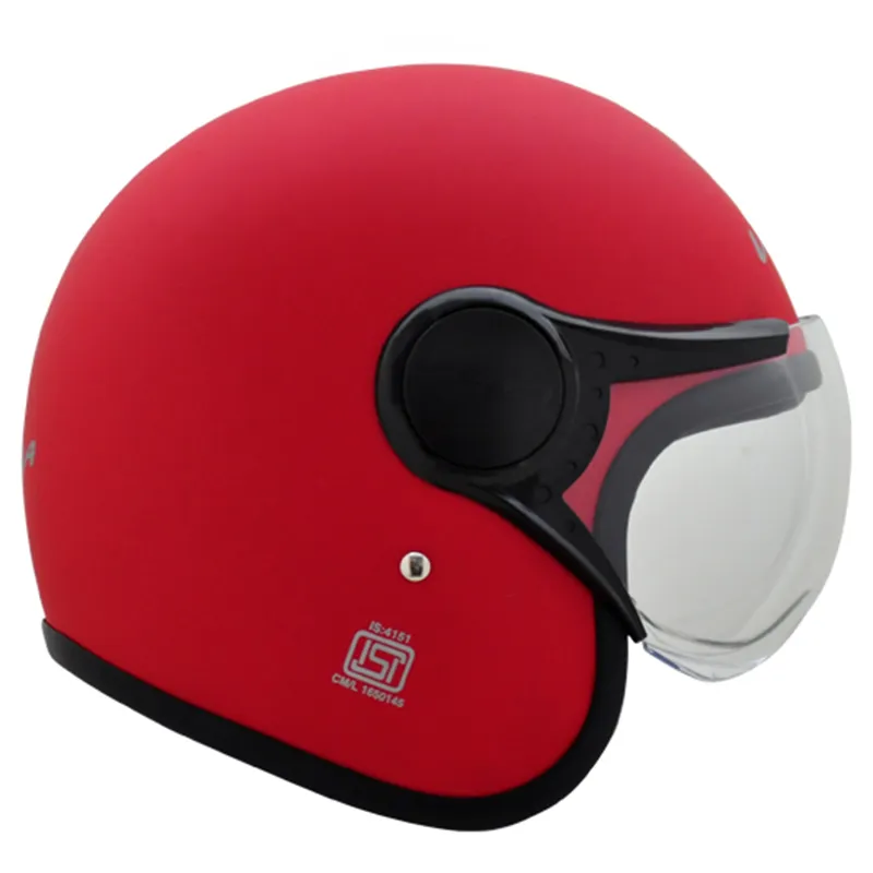 VEGA Jet Dull Red Half Face Helmet