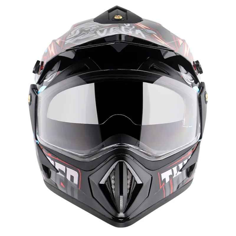VEGA Thunder Black Red Off Road Helmet