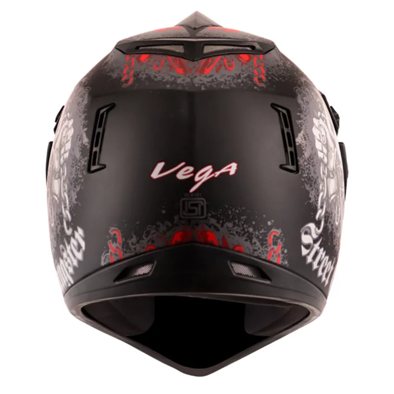 VEGA Gangster Dull Black Red Off Road Helmet