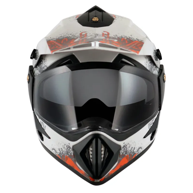 VEGA Gangster White Orange Off Road Helmet