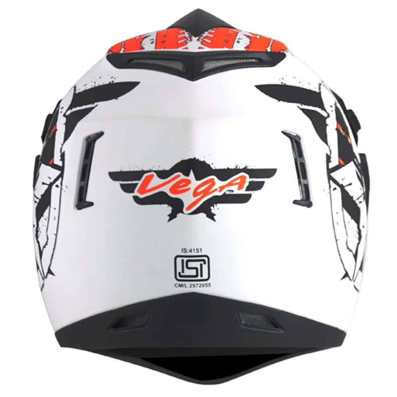 VEGA Secret Dull White Black Off Road Helmet