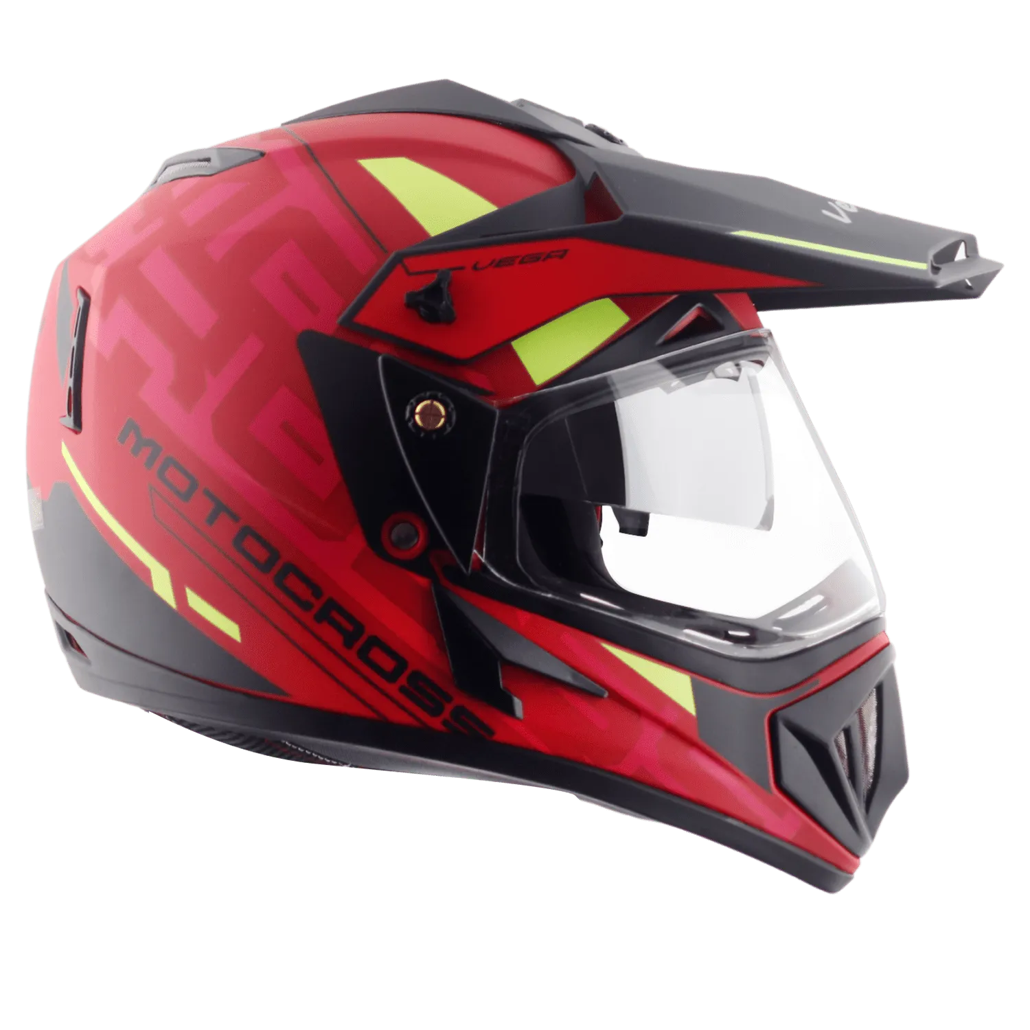 VEGA Motocross Dull Red Black Off Road Helmet