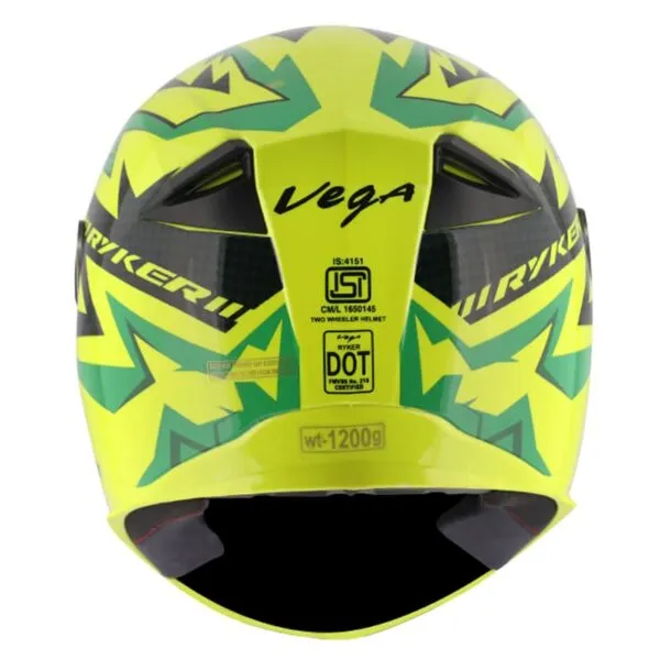 VEGA Ryker Elite Neon Yellow Green Full Face Helmet