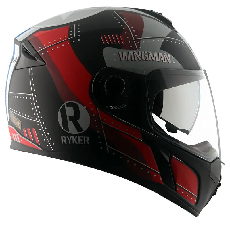 VEGA Ryker Wingman Dull Black Red Full Face Helmet