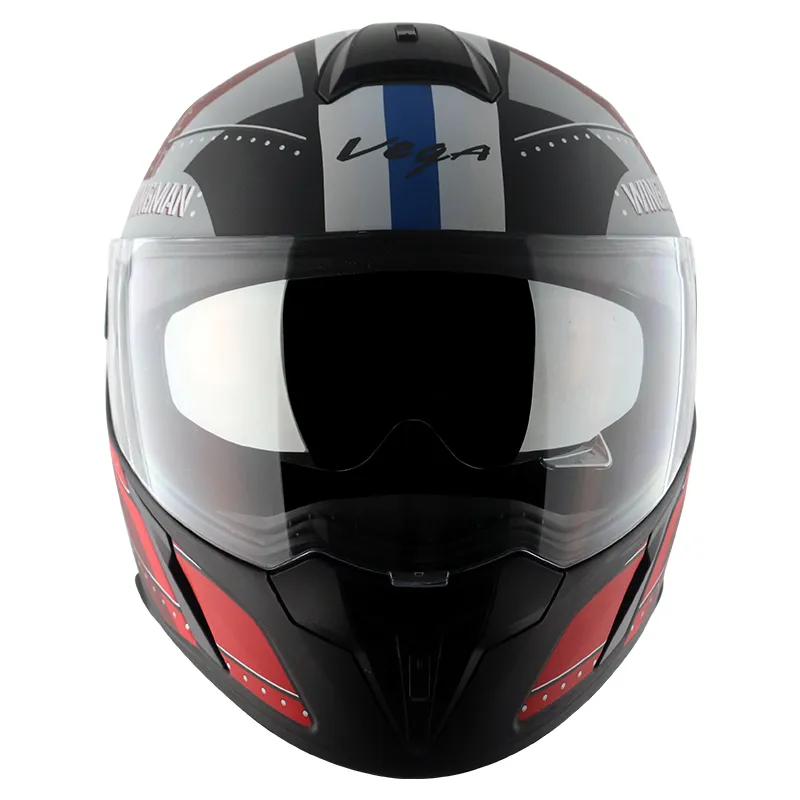 VEGA Ryker Wingman Dull Black Red Full Face Helmet