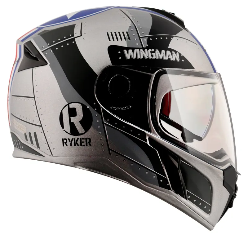 VEGA Ryker Wingman Dull Cool Grey Black Full Face Helmet