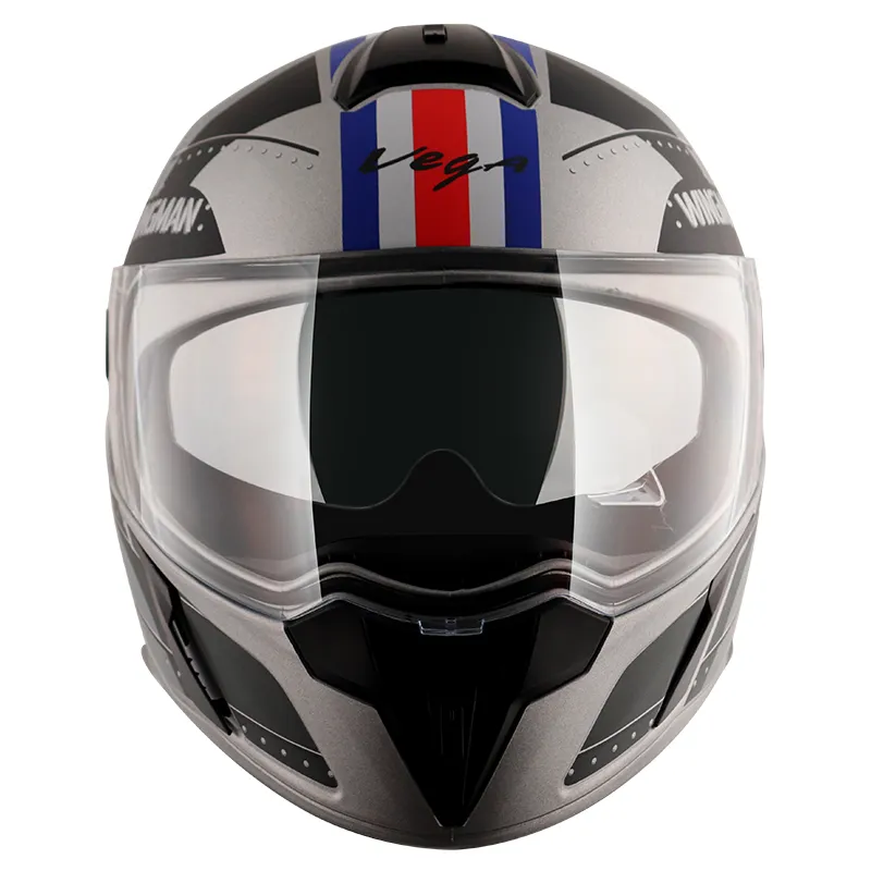 VEGA Ryker Wingman Dull Cool Grey Black Full Face Helmet