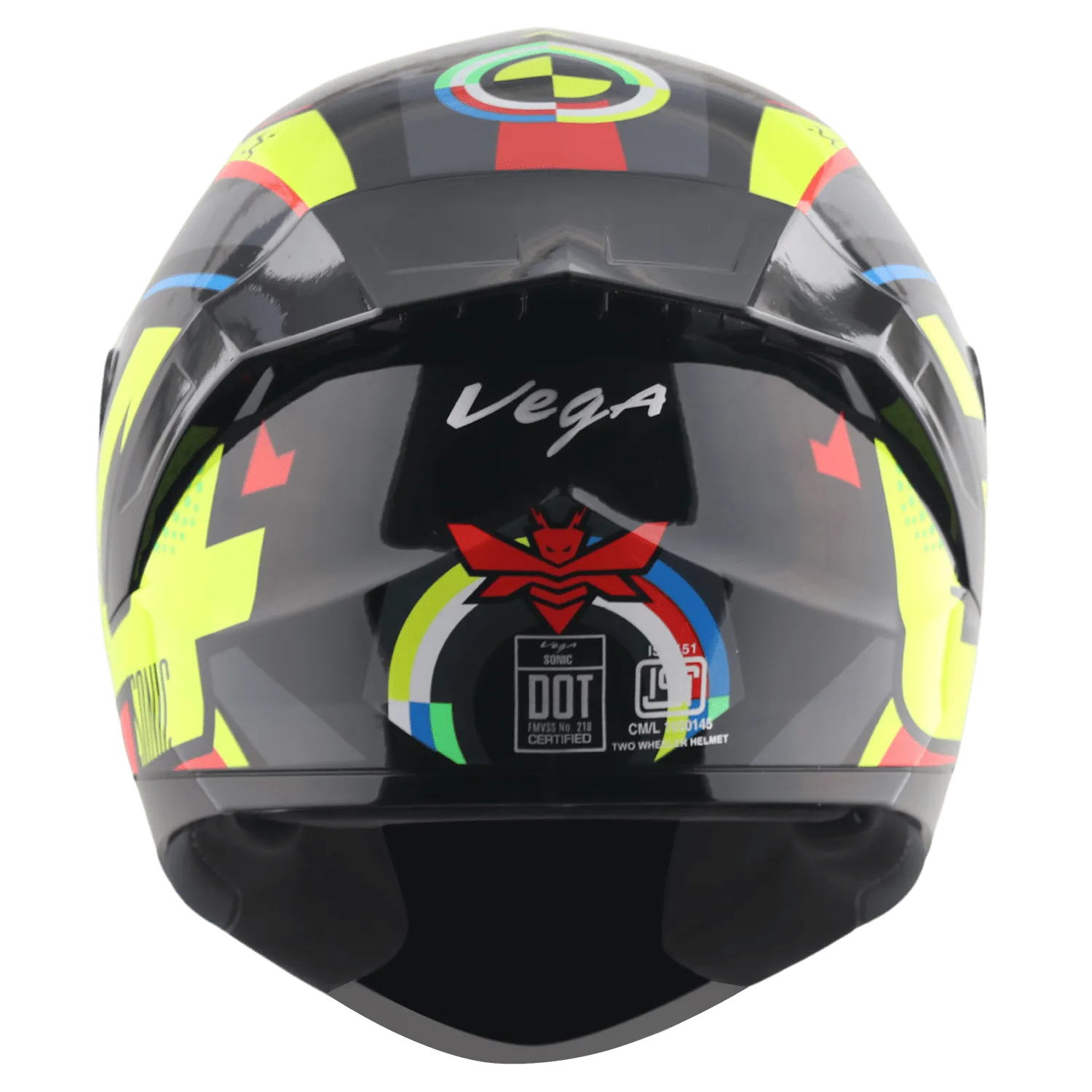 VEGA Sonic Dx Legend Black Neon Yellow Full Face Helmet