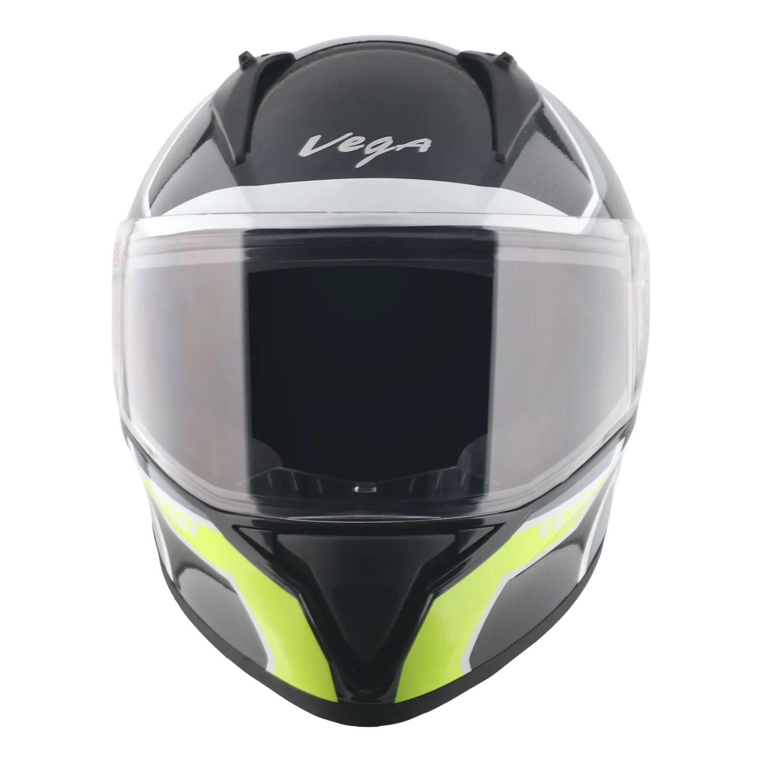 Vega Bolt Dx Tron Black Neon Yellow Full Face Helmet