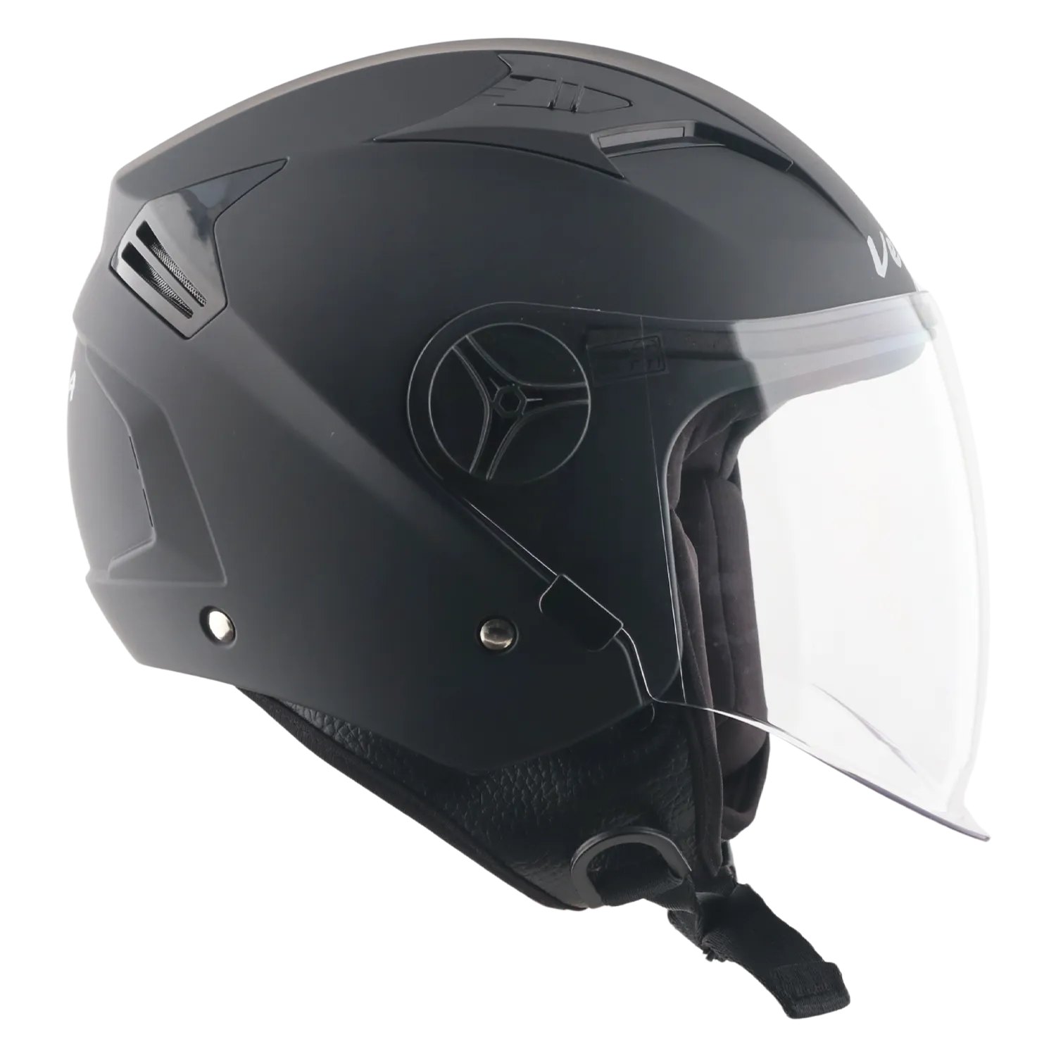 Vega Clark Solid Black Half Face Helmet