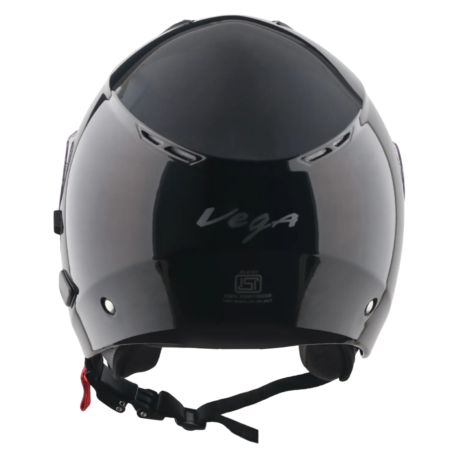 Vega Punch Solid Black Half Face Helmet