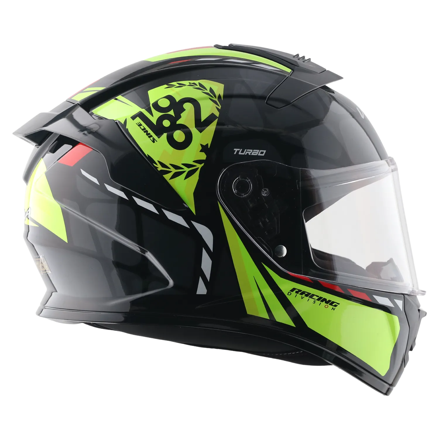 Vega Turbo Squad Black Neon yellow Full Face Helmet