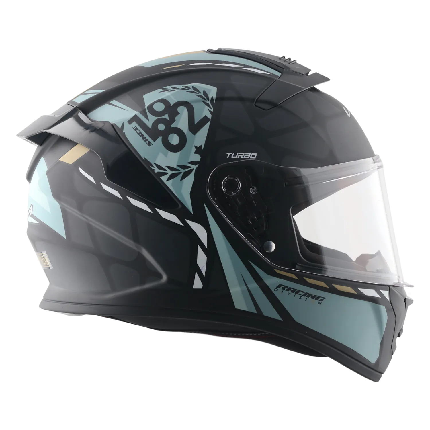 Vega Turbo Squad Dull Black Grey Full Face Helmet