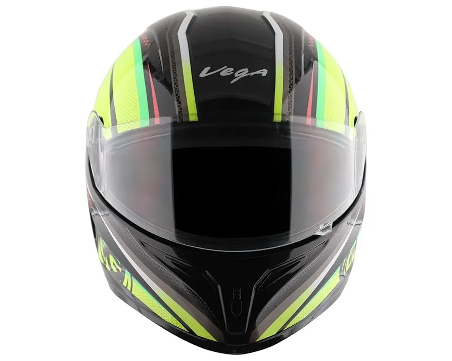 VEGA Voyager Dx Scooby Black Neon Yellow Full Face Helmet