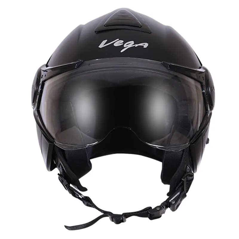 VEGA Verve Dull Black Half Face Helmet