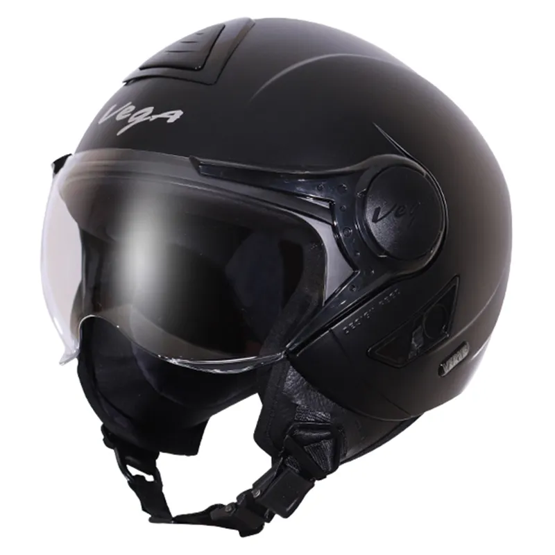 VEGA Verve Dull Black Half Face Helmet