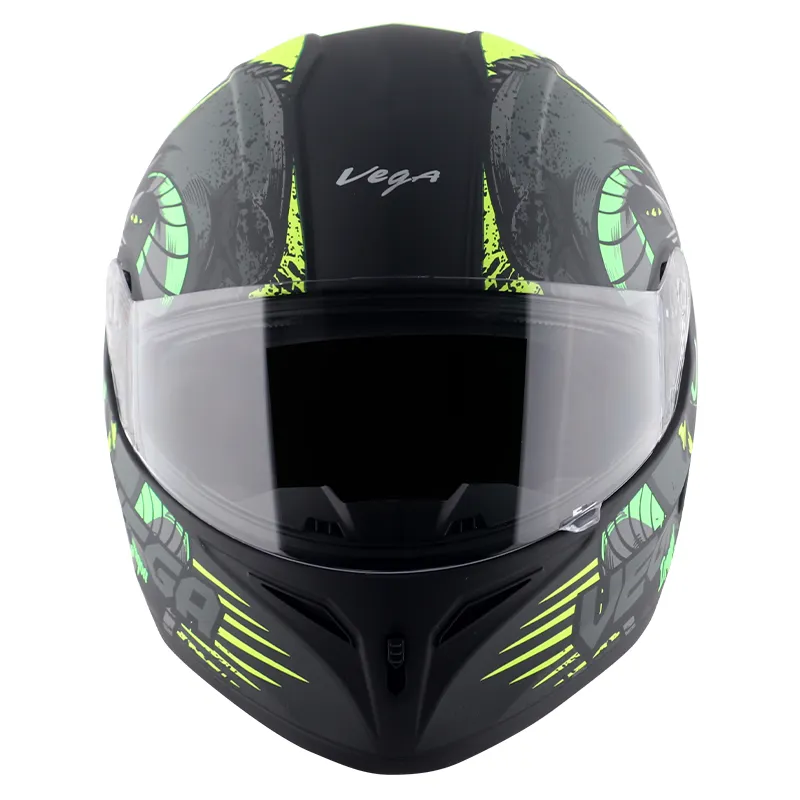 VEGA Voyager Dx Dragon Black Neon Yellow Full Face Helmet