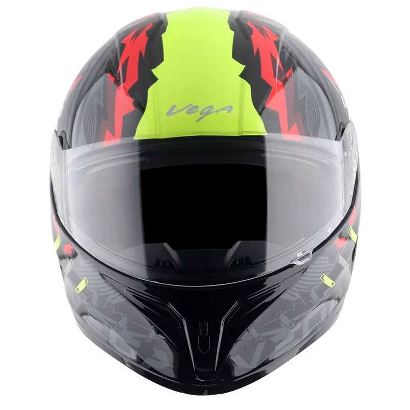 VEGA Voyager Dx Dragon Dull Black Neon Yellow Full Face Helmet