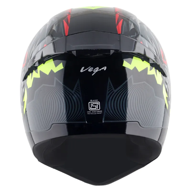 VEGA Voyager Dx Killer Black Neon Yellow Full Face Helmet